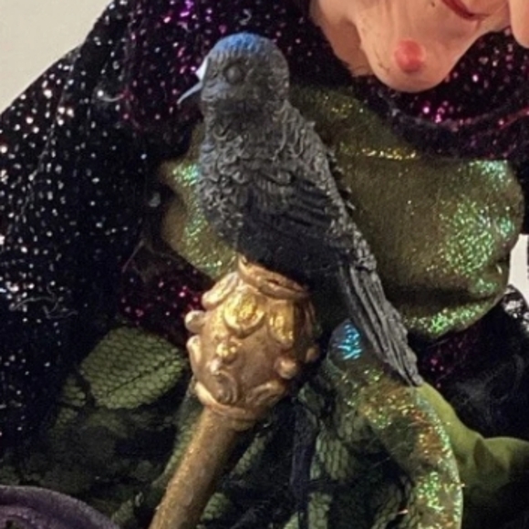 #5 Whimsical Witch Figurine with Sparkling Outfit And Black...